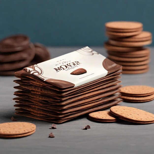 Photo mockup chocolate wafers 8k