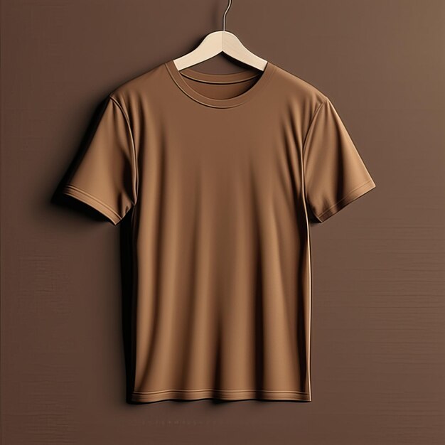 Mockup clothing brown tshirt blank