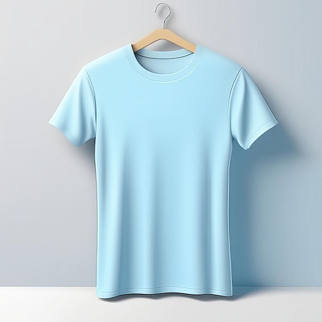 Mockup clothing sky blue tshirt blank