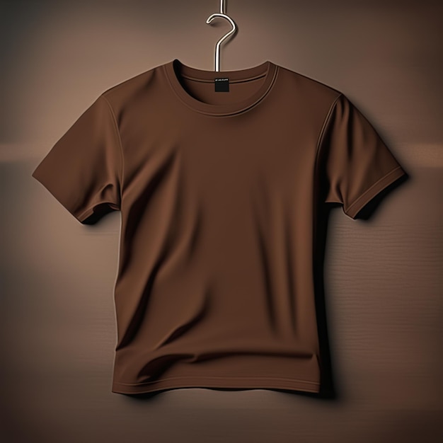 Mockup design of brown tshirt blank