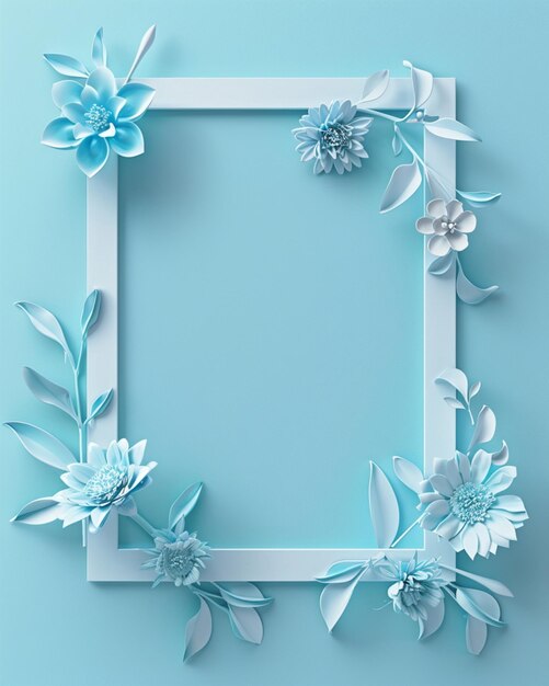 Photo mockup display of an empty photo frame in minimalistic design