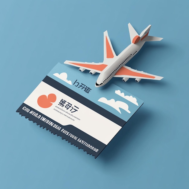 Mockup of a flight ticket for Tokyo