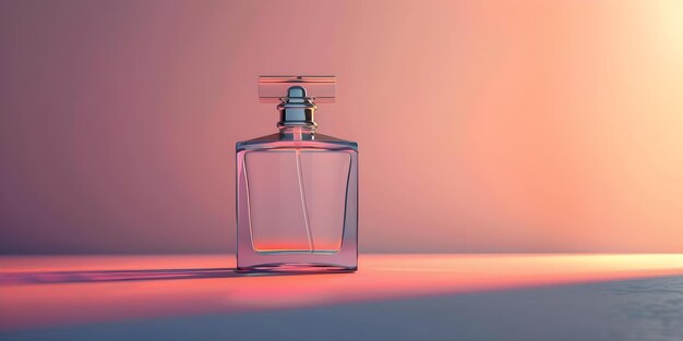 Photo mockup of a glass perfume bottle for showcasing product design and branding concept product mockup glass perfume bottle branding showcase design presentation