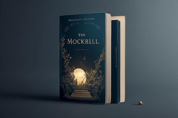 mockup of a halfopen book standing on a light background