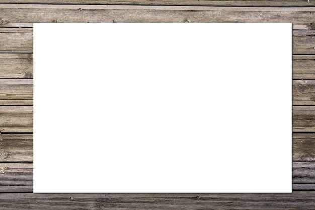 Photo mockup horizontal blank paper white sheets for brochure on wooden background in top view mock up