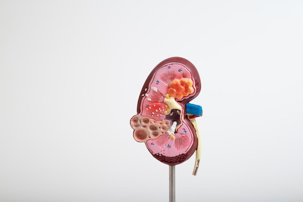 Mockup kidney isolated on a white background