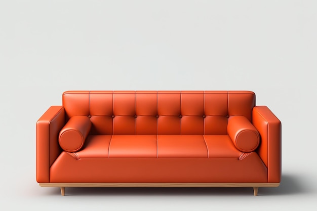 Mockup of a leather sofa On a white background a realistic image of a leather sofa mockup is used for web design