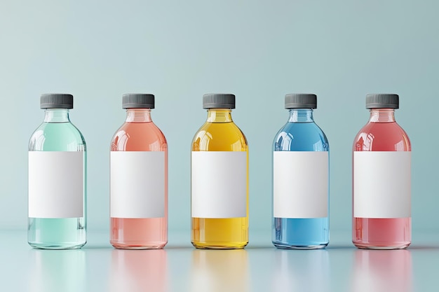 Photo mockup of liquid bottle labels