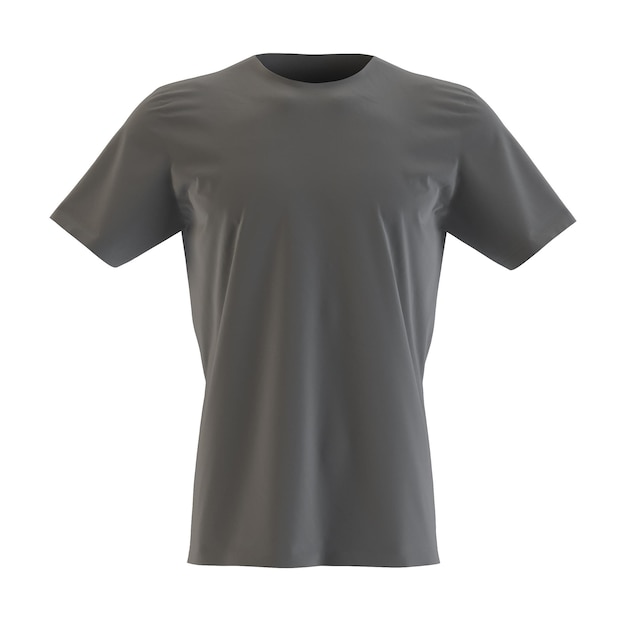 Mockup of men's t-shirt with short sleeves on a white background. 3D rendering.