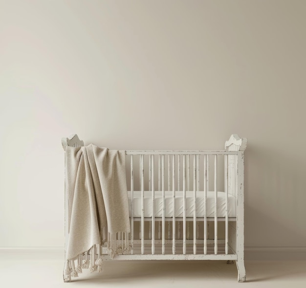 Photo a mockup of a nursery wall in an interior rendered in 3d