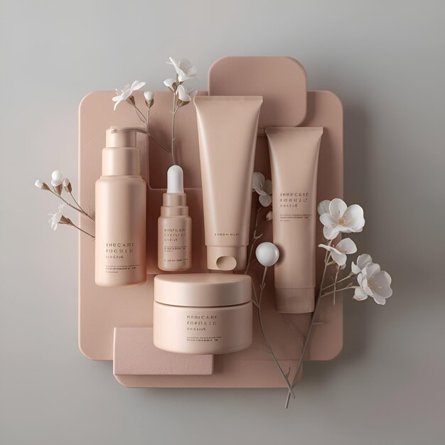 Photo mockup packaging design for cosmetics