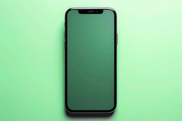 a mockup of phone on colored background