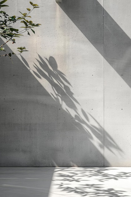 A mockup of a poster on a concrete wall with natural shadows great