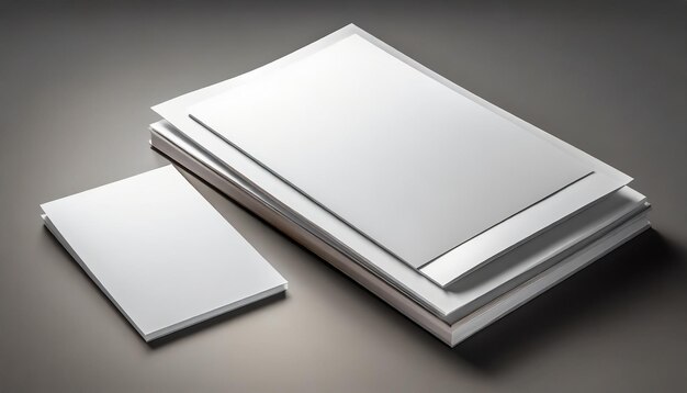 Photo mockup for the presentation of the brochure white realistic blank of a4 and a5 catalog