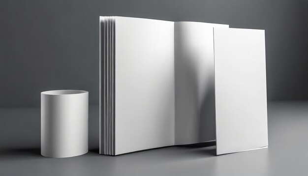 Photo mockup for the presentation of the brochure white realistic blank of a4 and a5 catalog