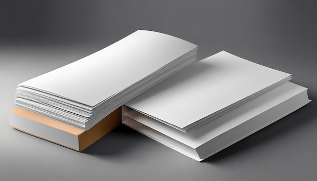 Photo mockup for the presentation of the brochure white realistic blank of a4 and a5 catalog