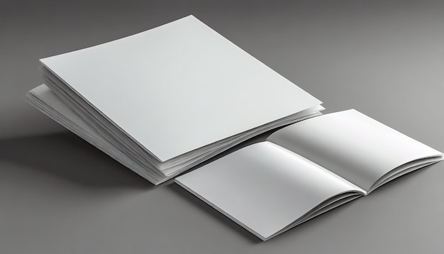 Photo mockup for the presentation of the brochure white realistic blank of a4 and a5 catalog