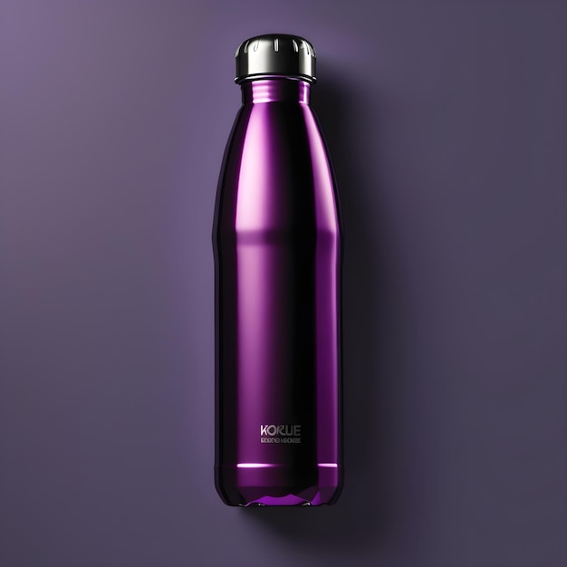 Mockup Of A Purple Plastic Water Bottle On A Dark Background