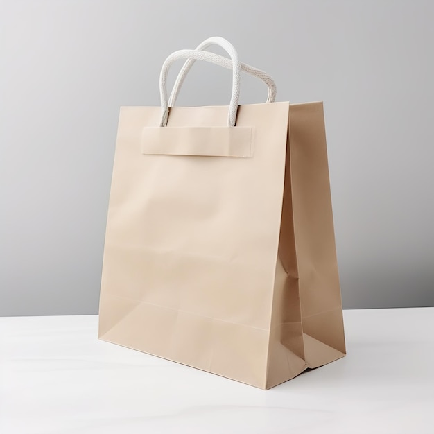 Mockup of realistic black paper bag illutration