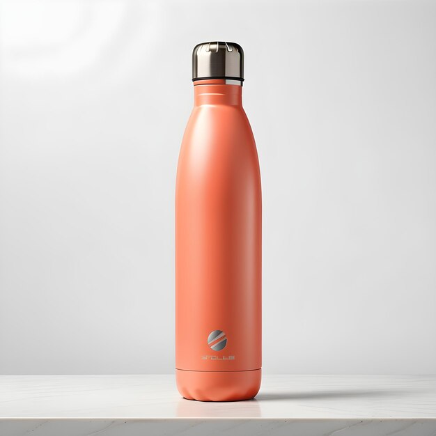 mockup of a red water bottle on a white background