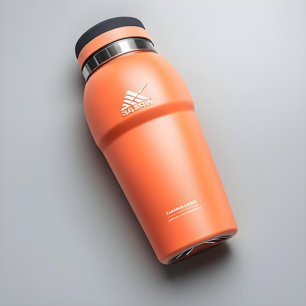 Mockup Of Sport Bottle On Grey Background 3D Rendering