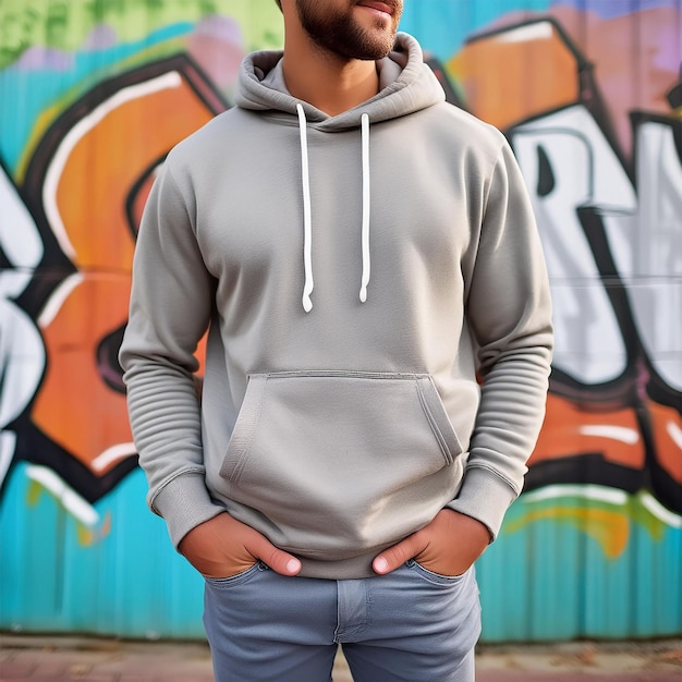 Mockup stock photography Man Branded hoodie Urban Vibes Reading Urban Vibes Brand Clothing