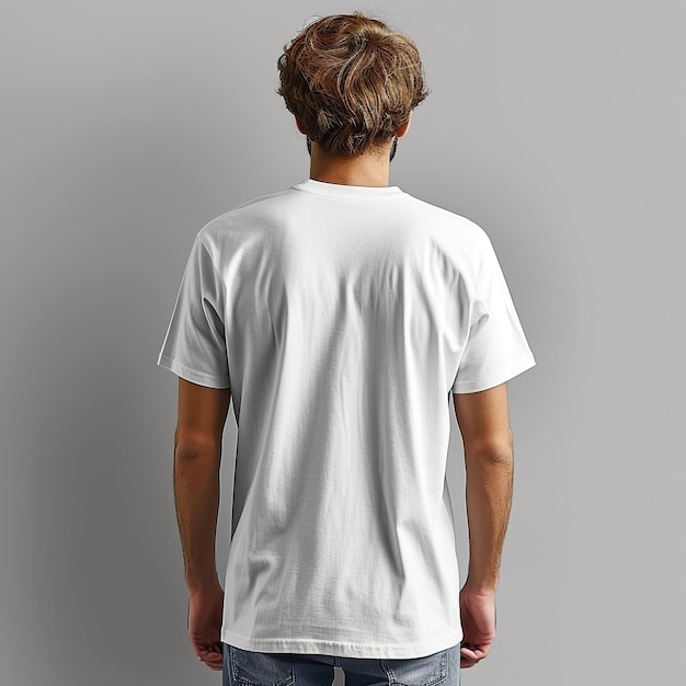 Photo mockup of t shirt back white