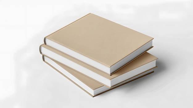 Photo mockup of two thin books with soft cover isolated isolated on white background minimalism