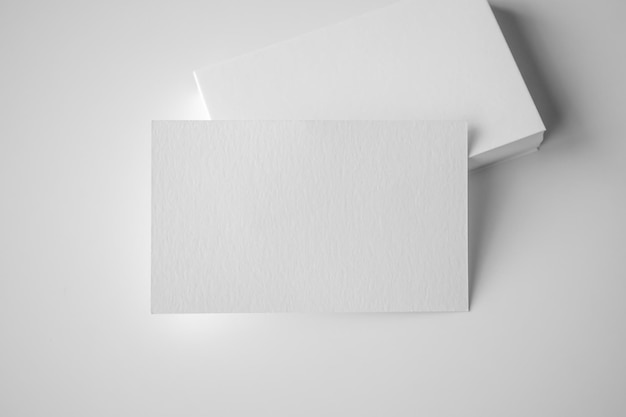 Mockup white business card on white background