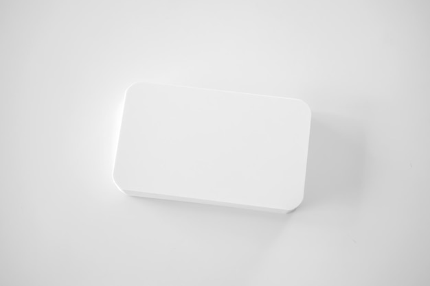 Mockup white business card on white background