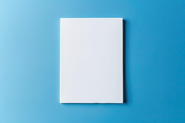 Photo mockup white mockup on blue background