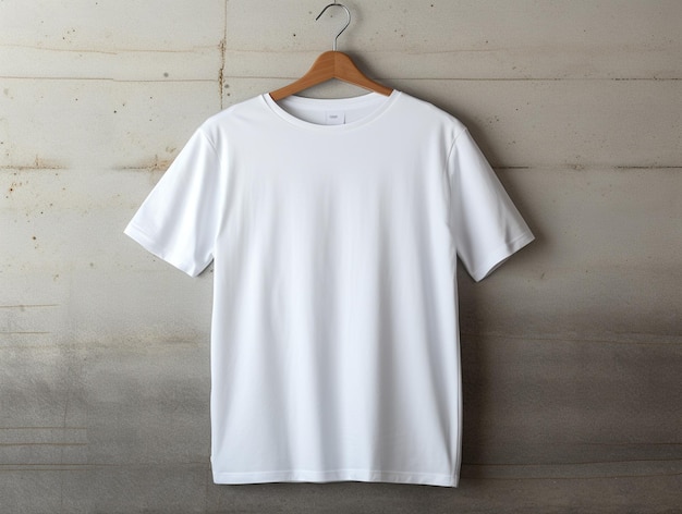 mockup white t shirt background concrete