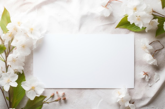 A mockup of a white tag in white colors an invitation card for a wedding Postcard layout