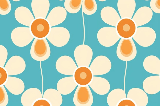 Photo mod daisy pattern flowers background pattern wallpaper old fashioned