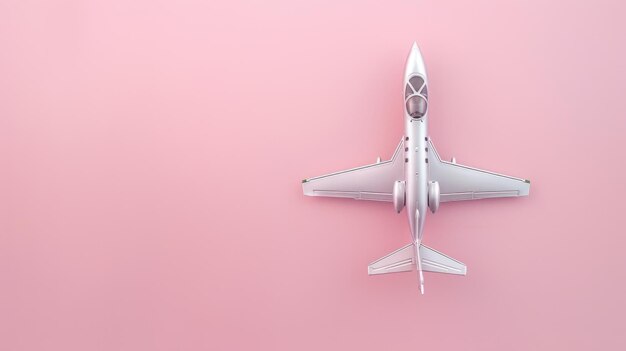 Model airplane on pastel background