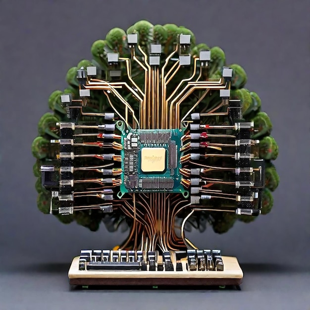 a model of a blue circuit board with the word circuit on it