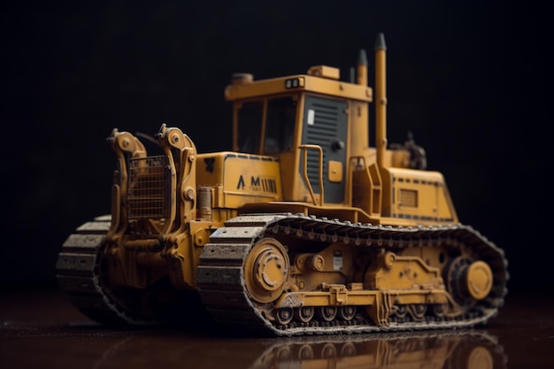 A model of a bulldozer from the company's production line.