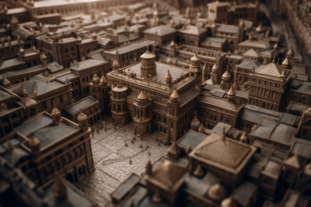 A model of a city made by the artist