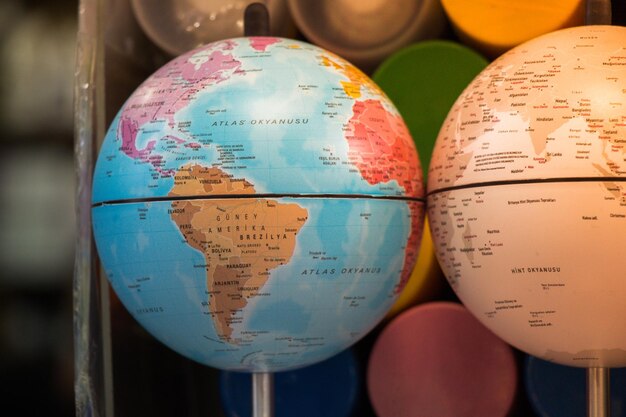 Model globes of planet eart Preservation of the environment