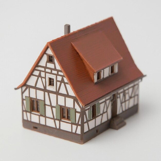 Photo a model of a house with a brown roof and a brown roof