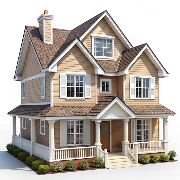 a model house with a brown roof and a white sign that says quot the house quot