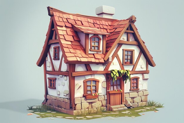 a model of a house with a house on the front and a door that says quot the house quot