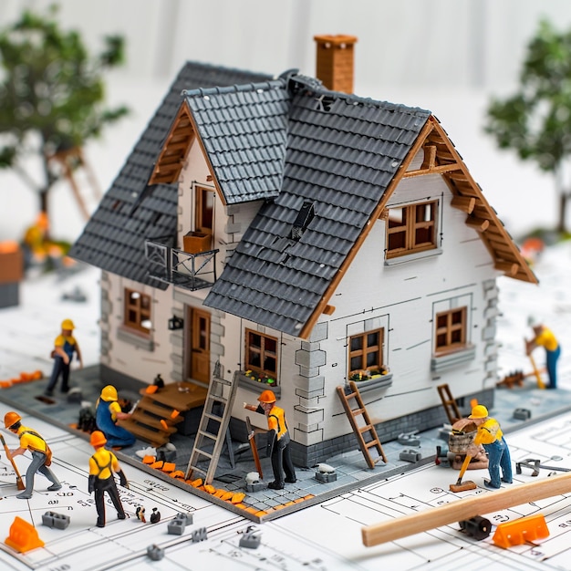 Photo a model of a house with a ladder on it