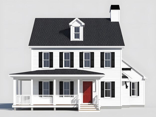 Photo a model of a house with a red door and a red door