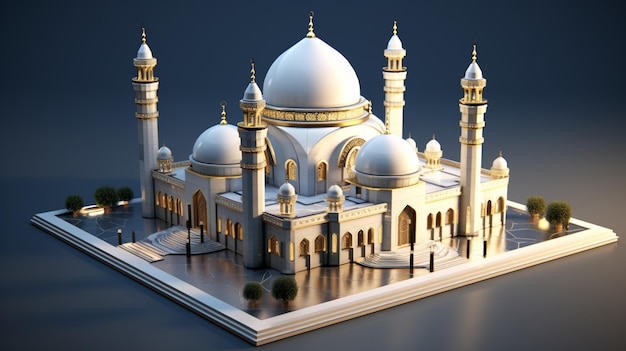 a model of a mosque made by the year 2013