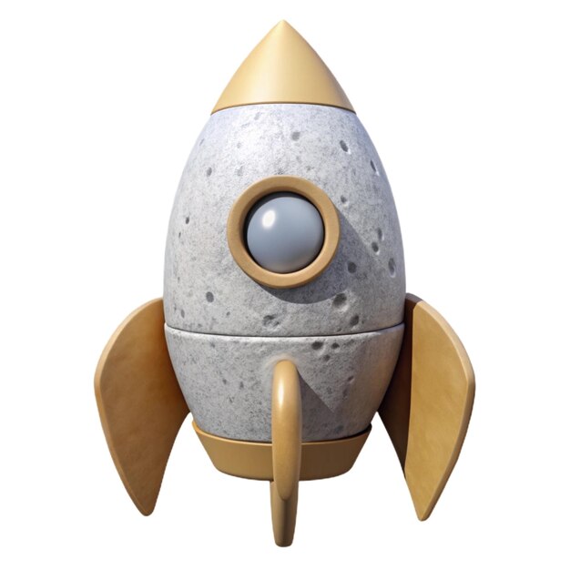 a model of a rocket with a round nose