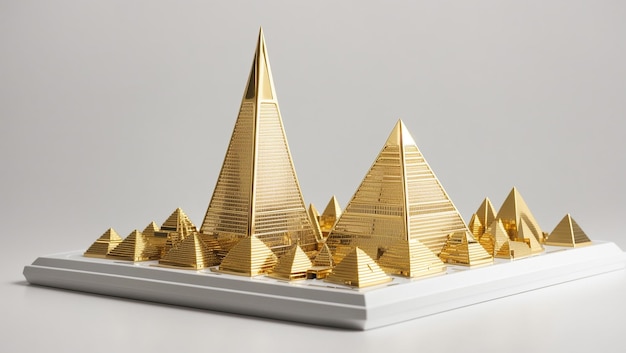 a model of a sailboat made by the company of the golden pyramids