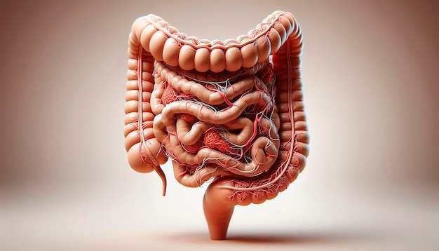 Photo a model of a stomach with a pink stomach