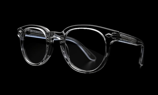 Model of sun glasses with black frame