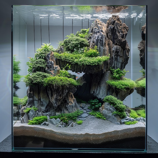 a model of a tree with moss on it